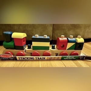Melissa & Doug detachable wooden train & block set